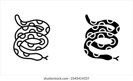 Conjunto de iconos de serpiente. Colección de serpientes Ilustración vectorial sobre fondo blanco. 2025 Año Chino de