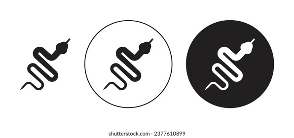 Snake icon set. python rattlesnake vector symbol. mamba or cobra Snake vector icon in black filled and outlined style.