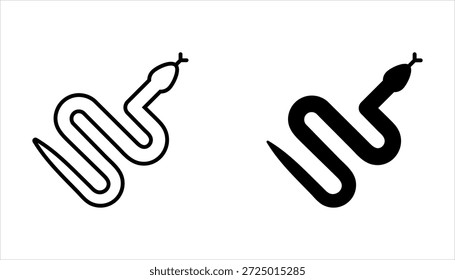 Schlangen-Symbolsatz-Symbolsammlung auf weißem Hintergrund