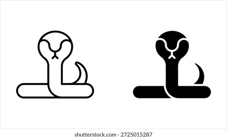 Colección del símbolo del sistema del icono de la serpiente en el fondo blanco