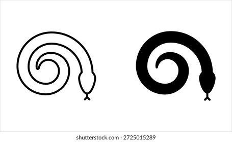 Colección del símbolo del sistema del icono de la serpiente en el fondo blanco
