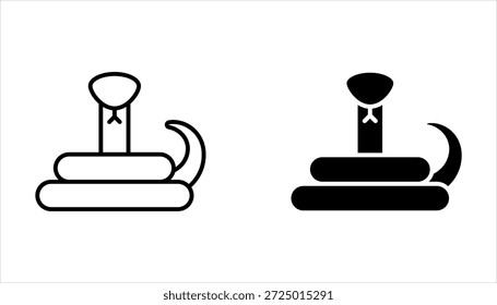 Schlangen-Symbolsatz-Symbolsammlung auf weißem Hintergrund