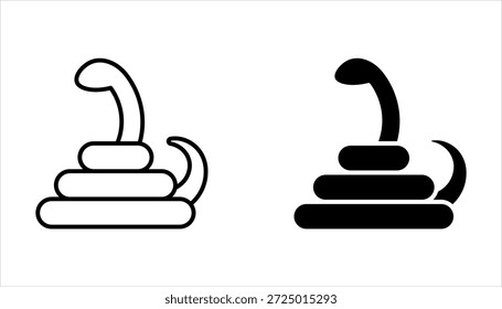 Schlangen-Symbolsatz-Symbolsammlung auf weißem Hintergrund