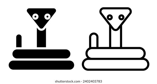 snake icon, sign, or symbol in glyph and line style isolated on transparent background. Vector illustration	
