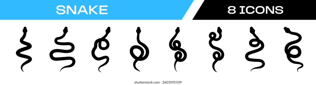 snake icon. snake silhouette vector