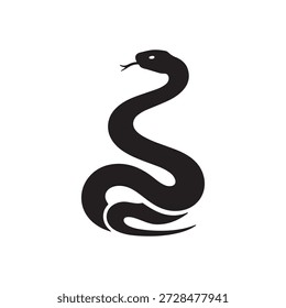 Icono de la Ilustración vectorial de la silueta del icono de serpiente
