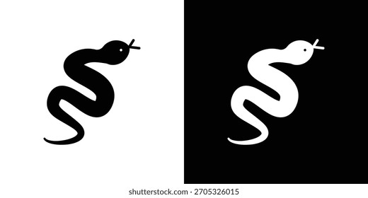 Icono de serpiente, estilo plano simple. para diseños ui o ux
