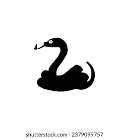 Snake icon. Simple style snake poster background symbol. Snake brand logo design element. Snake t-shirt printing. Vector for sticker.