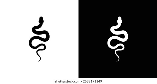 Snake icon in solid flat trendy design style.