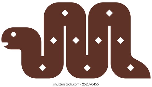 Snake icon - stylized art zoo icons set