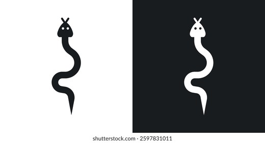 Snake icon symbol collection on white background.