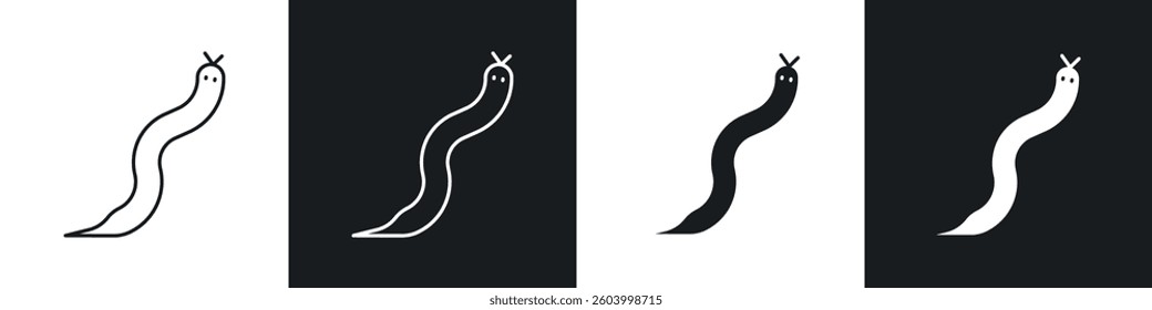 Snake icon symbol collection on white background.