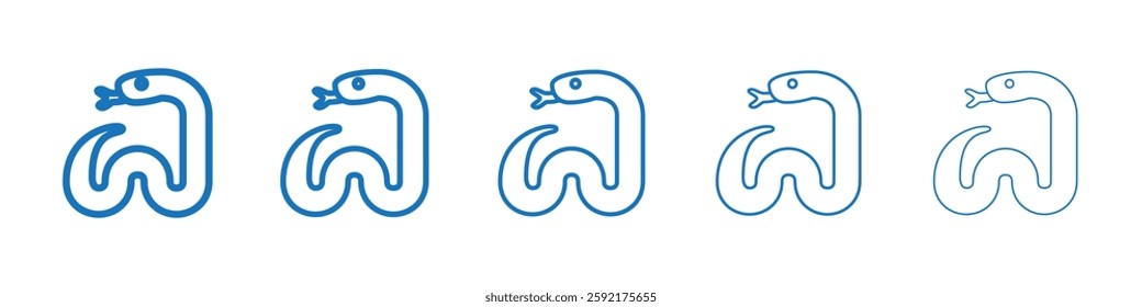 Snake icon Symbol collection thin outline set