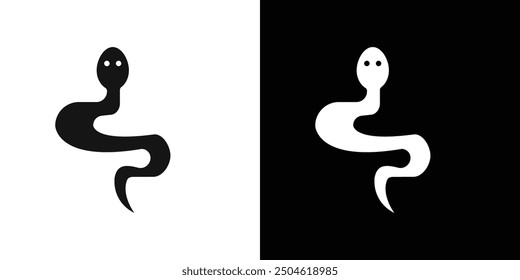 Snake icon Symbol mark in filled style