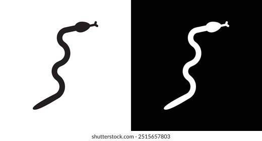 Snake icon Thin line flat illustration