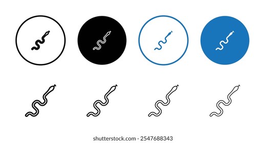 Icono de serpiente Ilustración plana de línea delgada