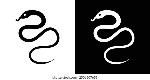 Snake icon Thin line illustration set