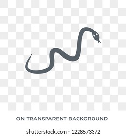 Snake icon. Trendy flat vector Snake icon on transparent background from animals collection. 