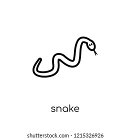 Snake icon. Trendy modern flat linear vector Snake icon on white background from thin line animals collection, editable outline stroke vector illustration