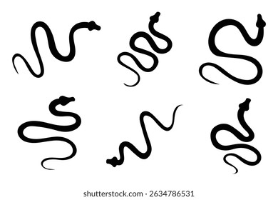 snake icon vector glyph style design. Reptile snake or serpent flat vector icon for animal apps and websites. Snake silhouette, Snake icon vector. 