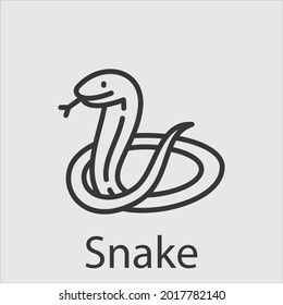 snake icon vector icon.Editable stroke.linear style sign for use web design and mobile apps,logo.Symbol illustration.Pixel vector graphics - Vector