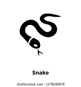 Snake icon vector isolated on white background, logo concept of Snake sign on transparent background, filled black symbol
