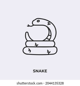 snake icon vector. Linear style sign for mobile concept and web design. snake symbol illustration. Pixel vector graphics - Vector.
