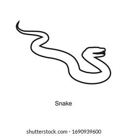 Snake icon vector on white background. Black icon illustration