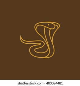 snake icon. zoo animal thin line design. vector illustration