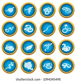 Snake icons set. Simple illustration of 16 snake icons set vector icons for web