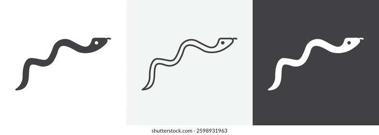 Snake icons in Thin line black color. flat simple vector symbols illustration.
