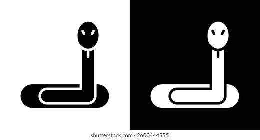 Snake icons vectors set in solid style.