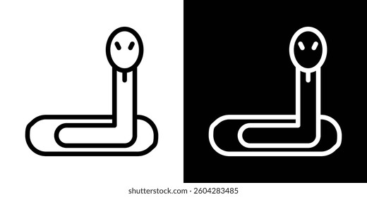 Snake icons vectors set in stroke line style.