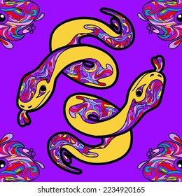 snake illustration in colorful abstract style. snake illustration for any purpose