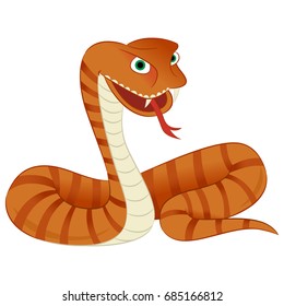 Snake illustration featuring a death adder on defensive mode flicking its tongue.