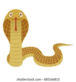 Snake illustration featuring a Philippine cobra on defensive flicking its tongue.