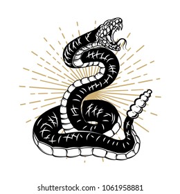 Snake illustration isolated on white background. Design element for poster, banner, t shirt. Vector illustration svg