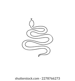 Snake illustration in line art style isolated on white