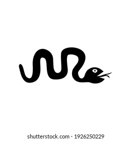 Ilustración de serpiente. Estilo Ingenuo. Ilustración vectorial