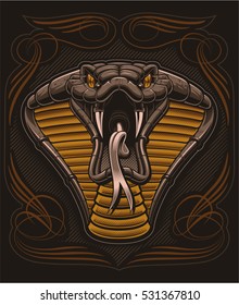 Snake illustration with scroll and vintage elements