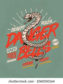 Snake. illustration tee design.