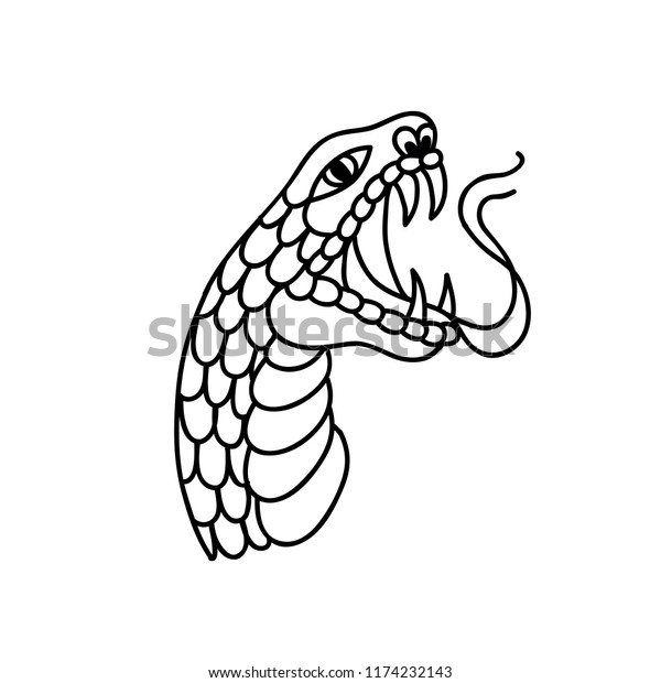 snake head tattoo flash