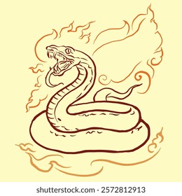 Snake illustration vector for card, illustration, decoration