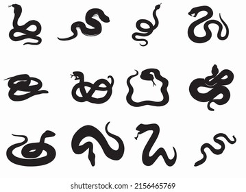 Snake Illustrationblack Silhouette Snaksnake Vector Logo Stock Vector ...