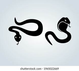 snake illustrations vector design elements for designers Black silhouette snake