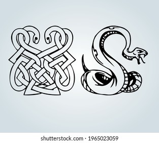 snake illustrations vector design elements for designers Black silhouette snake