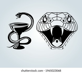 snake illustrations vector design elements for designers Black silhouette snake