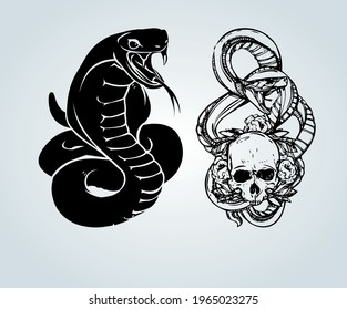 snake illustrations vector design elements for designers Black silhouette snake