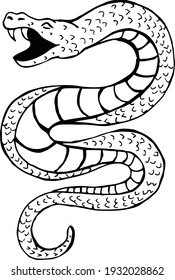 snake ilustration vector drawing simple