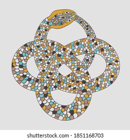 Snake. Infinity symbol. Shirt Design & Printing, clothes, bags, posters, invitations, cards, leaflets etc. Vector illustration hand drawn.